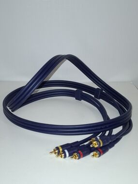 Vintage Blue RCA Component Audio/Video Cable with Gold Plugs